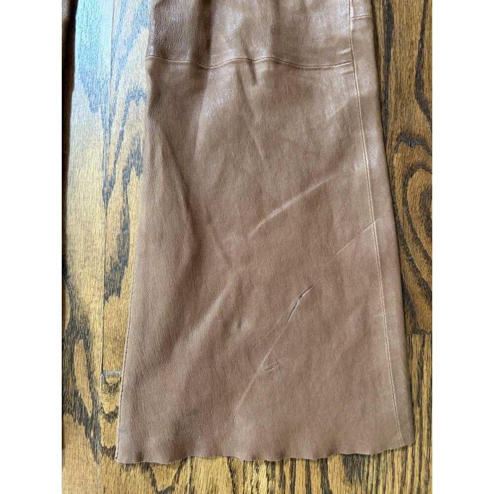 Brown Boot Cut Faux-Leather Pants - Women - Picture 2 of 12